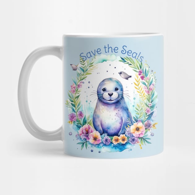 Watercolor Save the Seals by HolidayBug